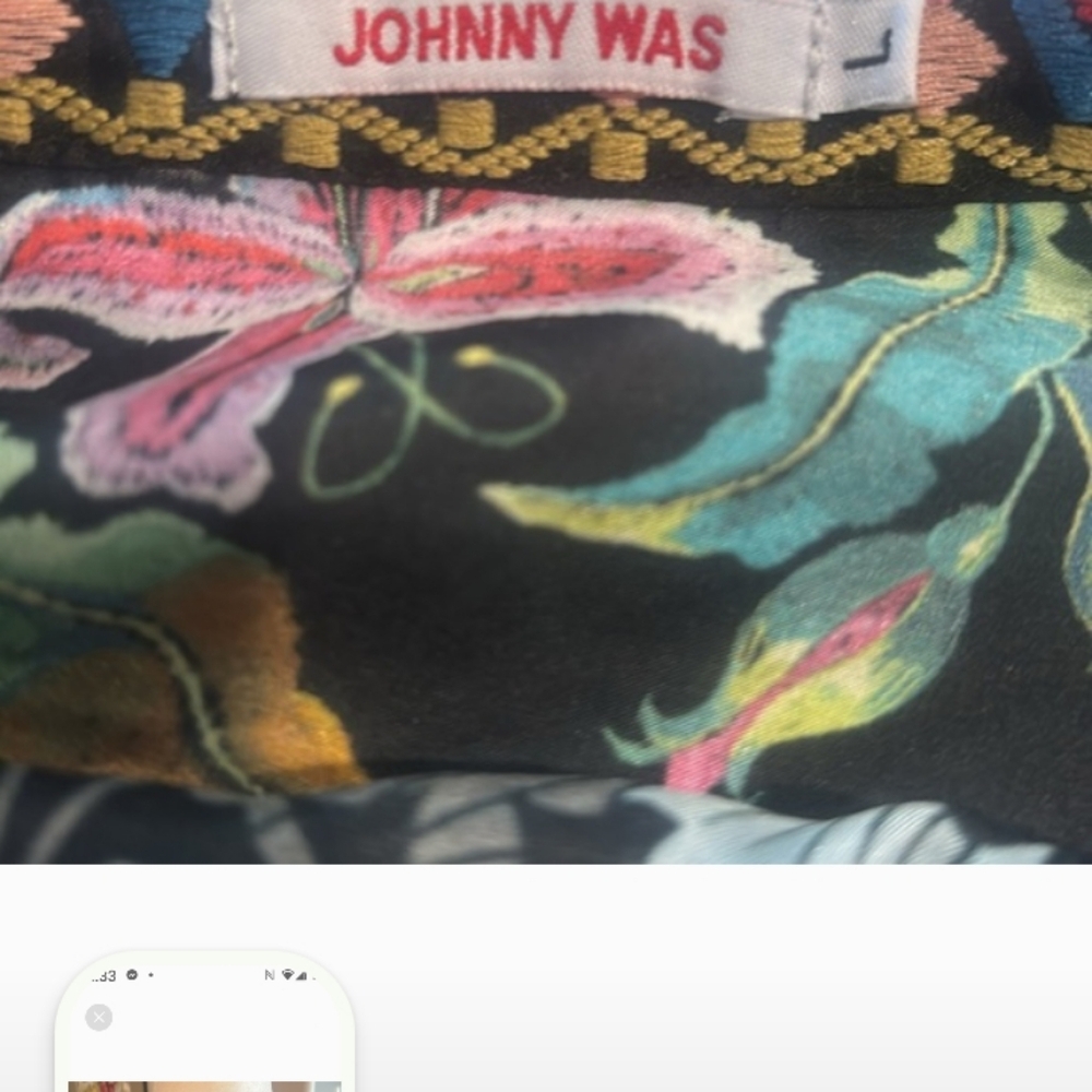 Johnny Was Black Floral Tunic - Picture 7 of 9